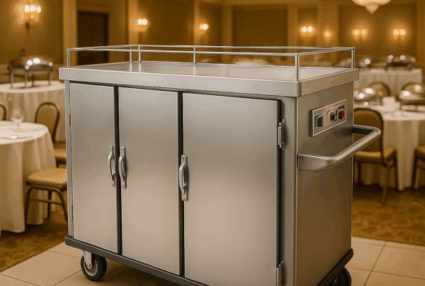 food warmer trolley yang terbuat dari stainless steel