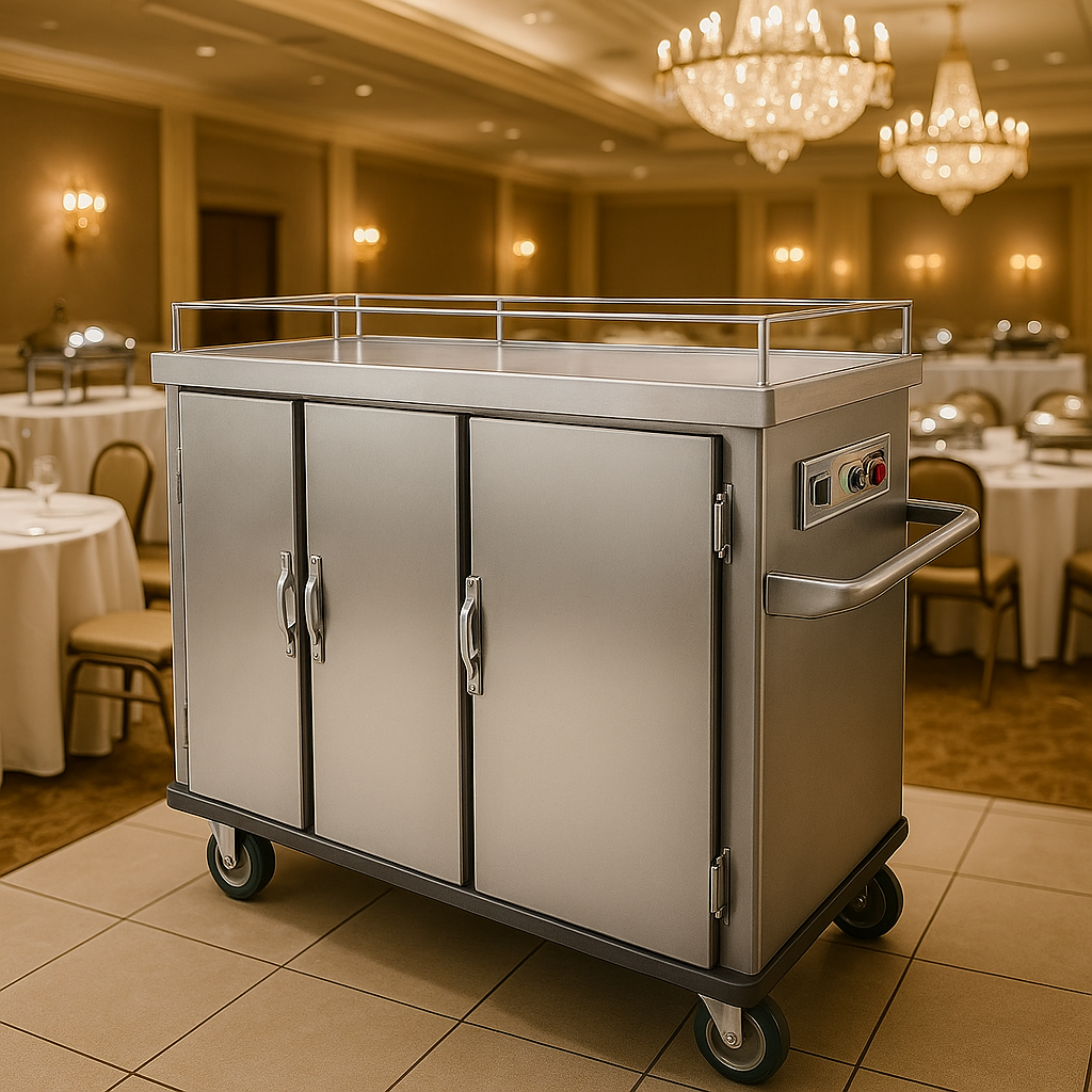 food warmer trolley yang terbuat dari stainless steel