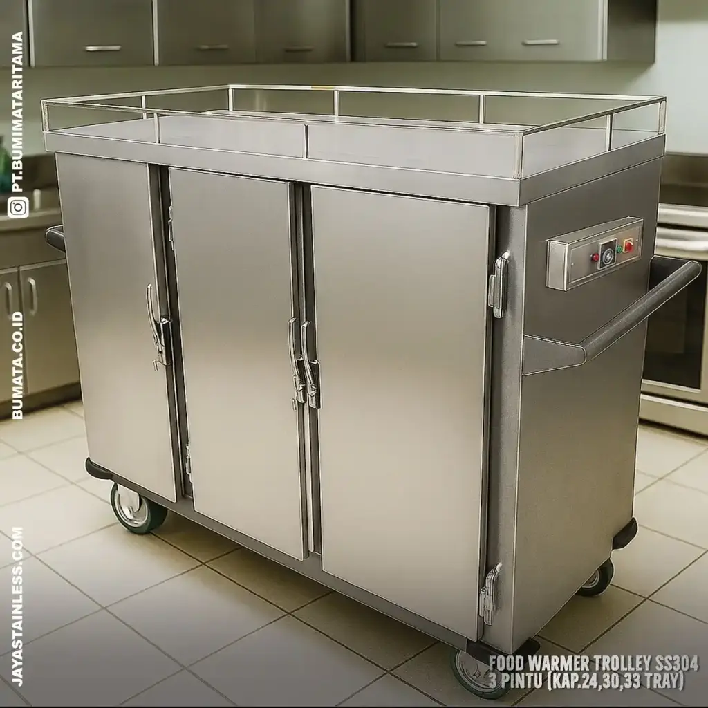 Food warmer stainless 3 pintu kapasitas 33 tray dari Jayastainless