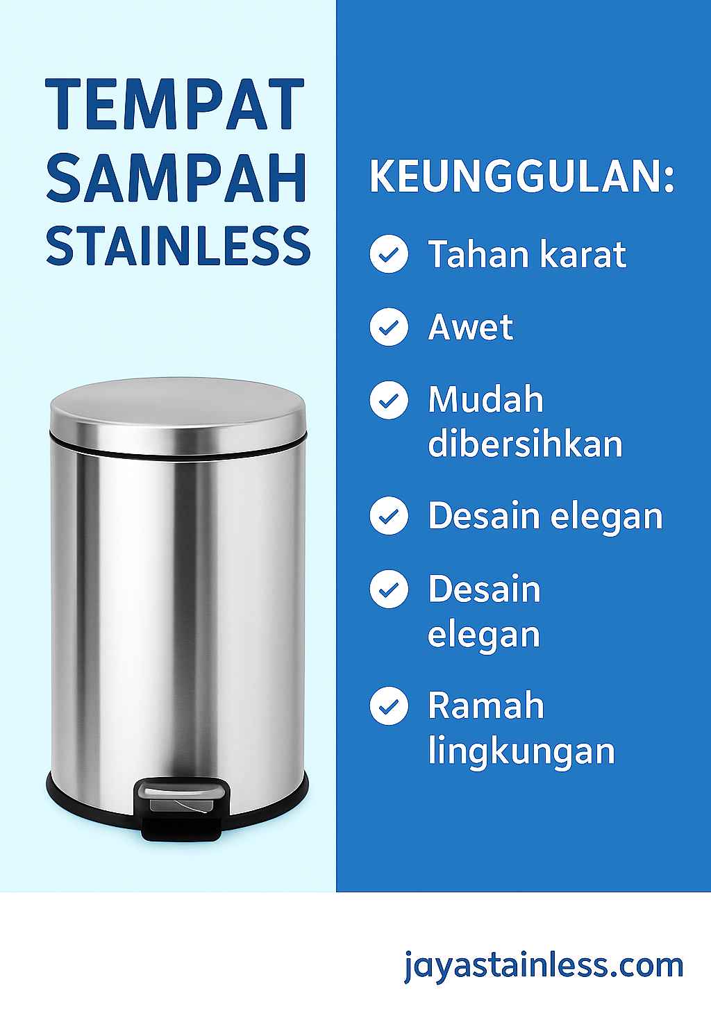 Tempat Sampah Stainless – Tahan Lama, Higienis, dan Elegan